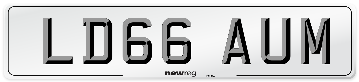 LD66 AUM Number Plate from New Reg